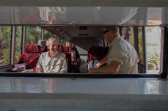Inside our 6WD coach. Photo by Graham Bowden
