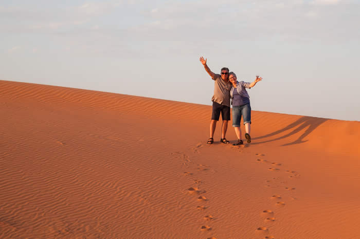 On Big Red in the Simpson Desert. Photo courtesy of Sue Callaghan