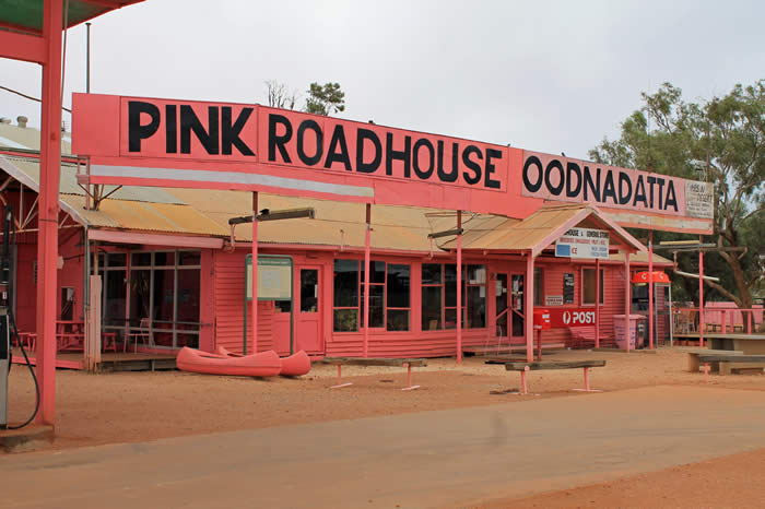 Pink Roadhouse in Oodnadatta